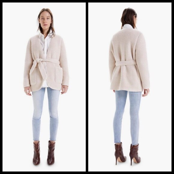 💕MOTHER💕 The Puffer Robe Sweater Jacket Textured Knit Sherpa Warm Bodies NWOT - Picture 2 of 16